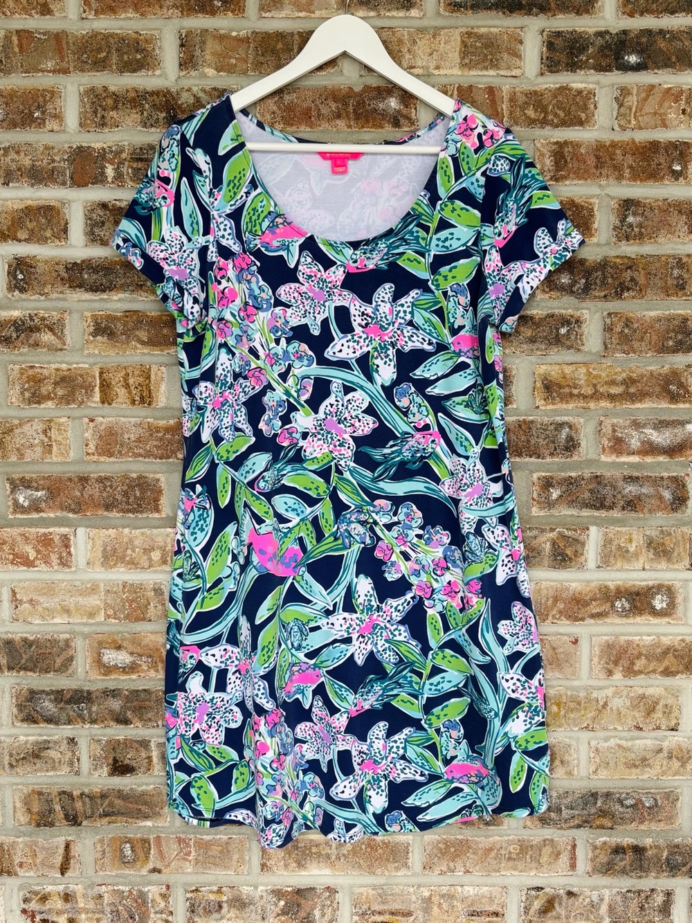 Lilly Pulitzer Tammy Dress Bright Navy “Sway This Way" Large